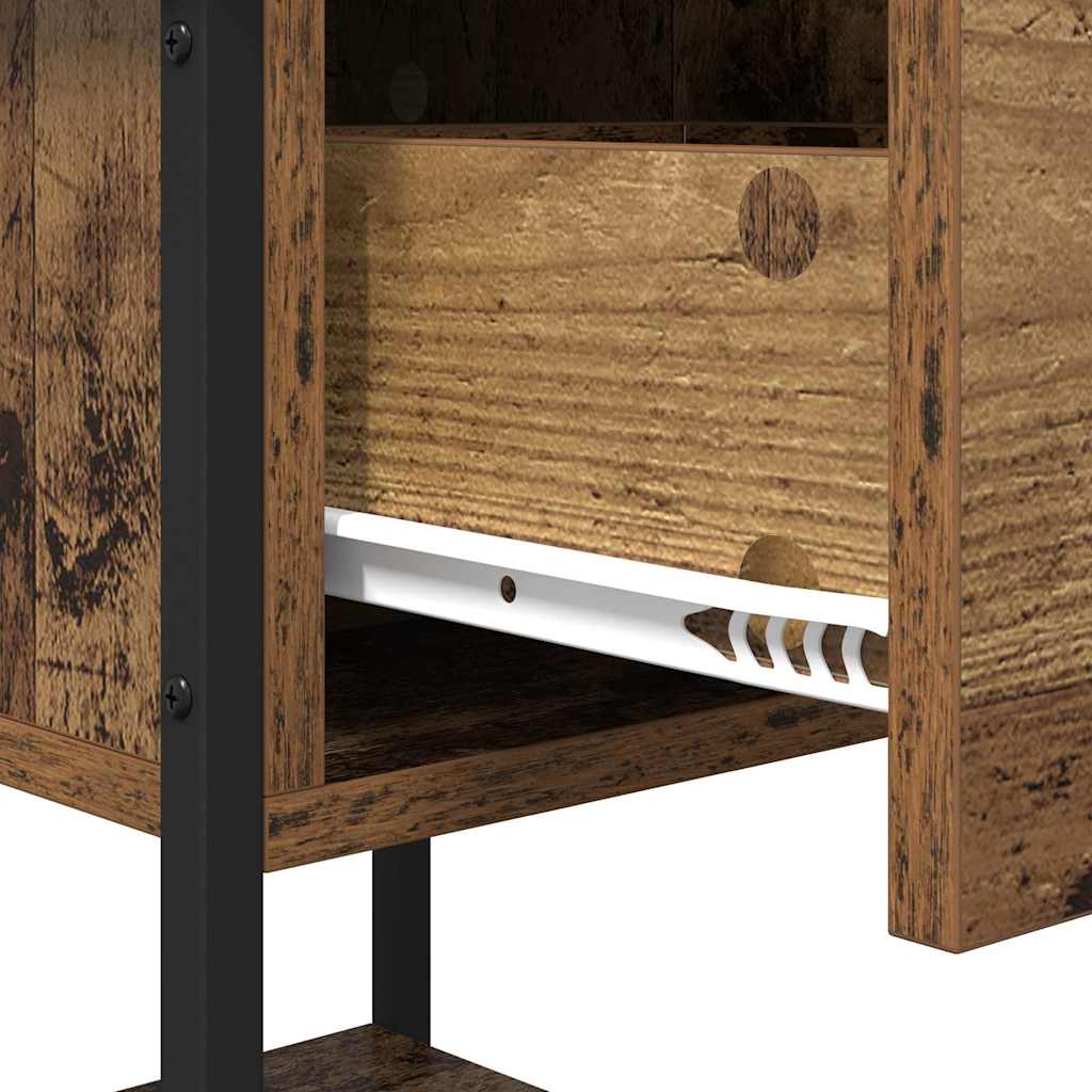 Nachtkastje met lade Oud Hout 34 x 35,5 x 45 cm Bewerkt hout