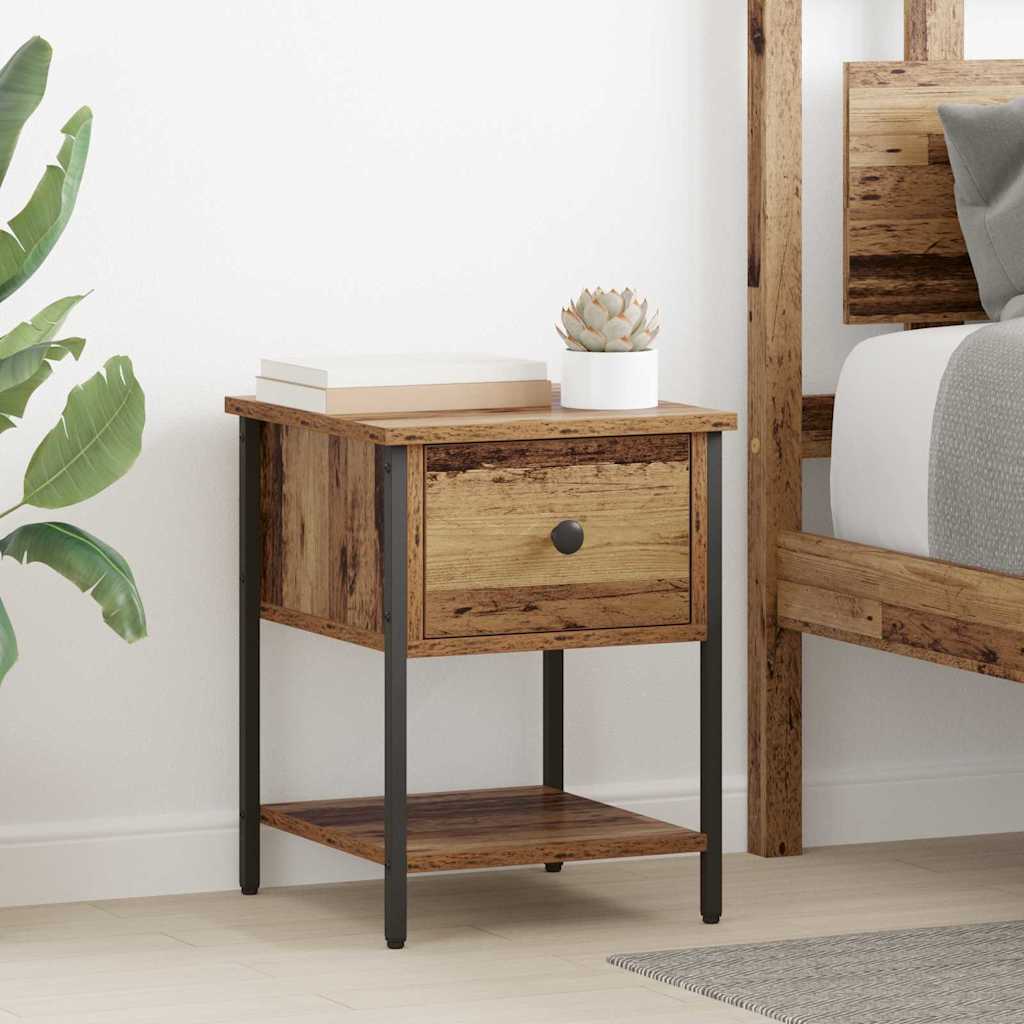 Nachtkastje 2 pcs Oud hout 34 x 35,5 x 45 cm Bewerkt hout