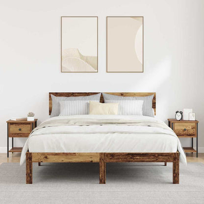Nachtkastje 2 pcs Oud hout 34 x 35,5 x 45 cm Bewerkt hout