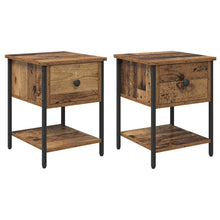 Nachtkastje 2 pcs Oud hout 34 x 35,5 x 45 cm Bewerkt hout
