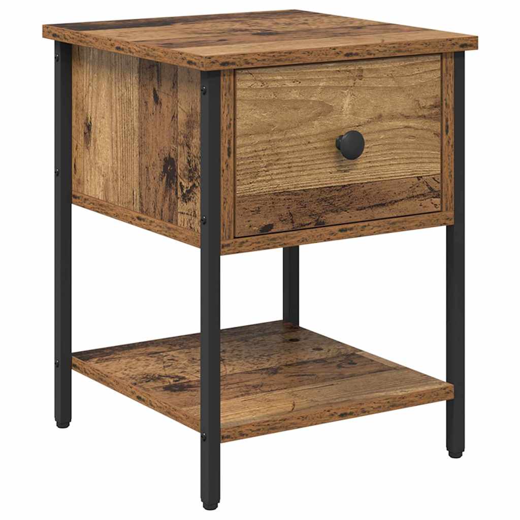 Nachtkastje 2 pcs Oud hout 34 x 35,5 x 45 cm Bewerkt hout