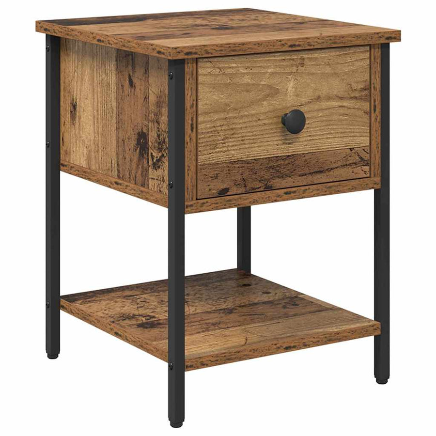 Nachtkastje 2 pcs Oud hout 34 x 35,5 x 45 cm Bewerkt hout