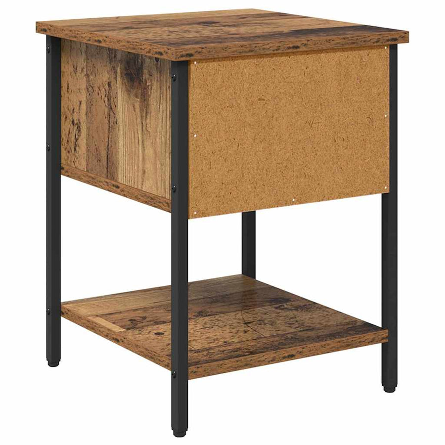 Nachtkastje 2 pcs Oud hout 34 x 35,5 x 45 cm Bewerkt hout