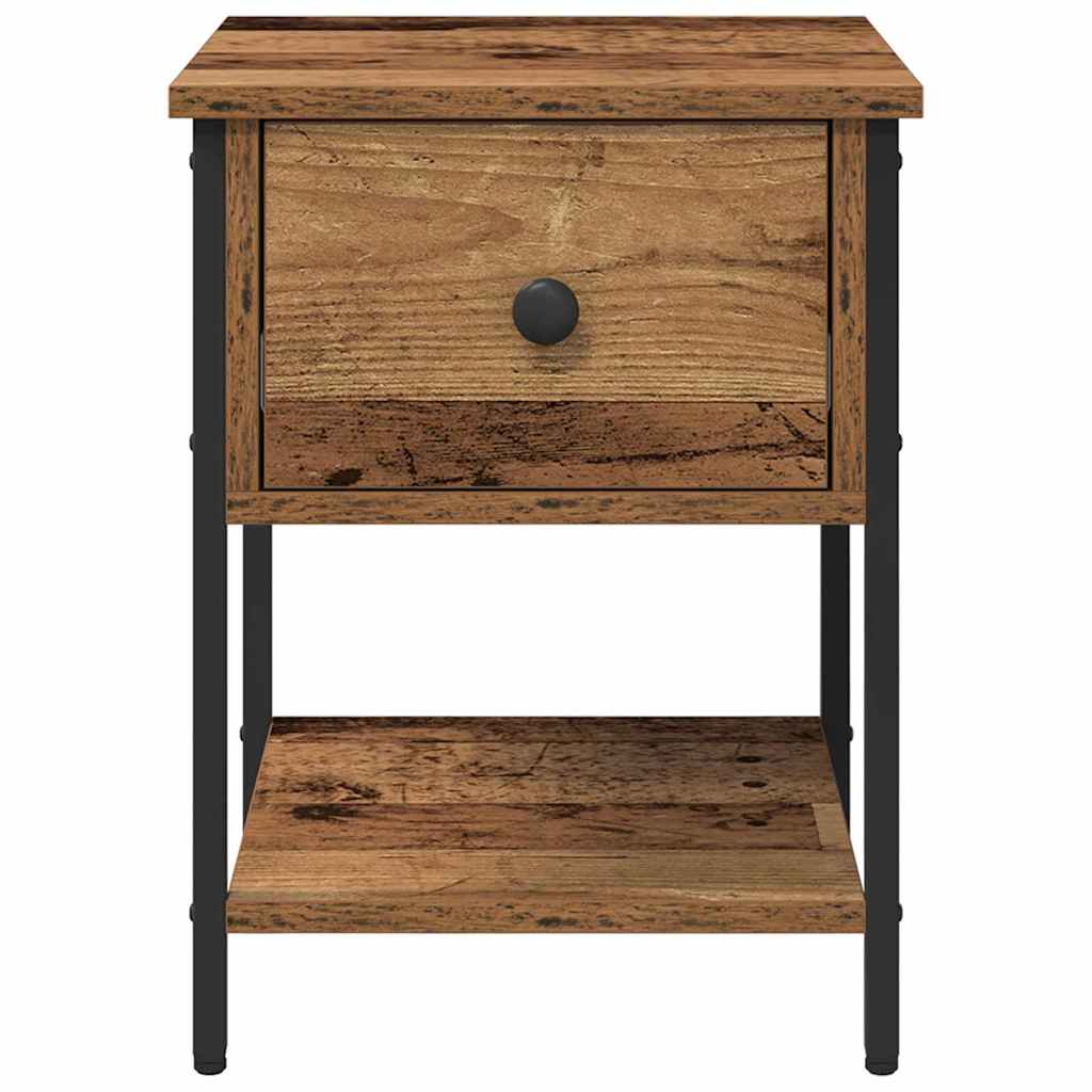 Nachtkastje 2 pcs Oud hout 34 x 35,5 x 45 cm Bewerkt hout