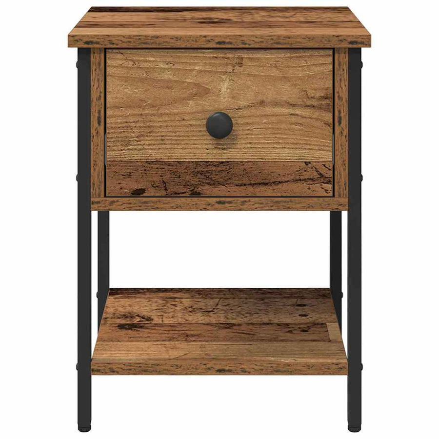 Nachtkastje 2 pcs Oud hout 34 x 35,5 x 45 cm Bewerkt hout