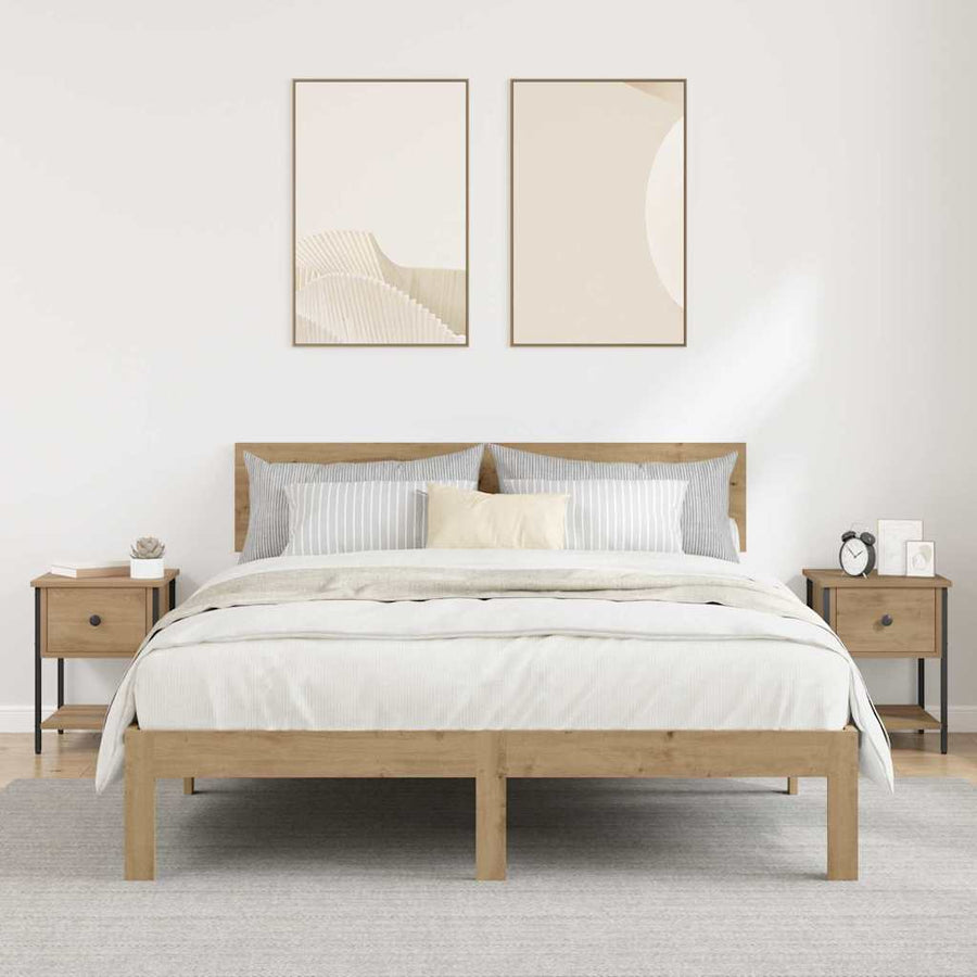 Nachtkastje 2 pcs artisanaal eikenkleurig 34 x 35,5 x 45 cm