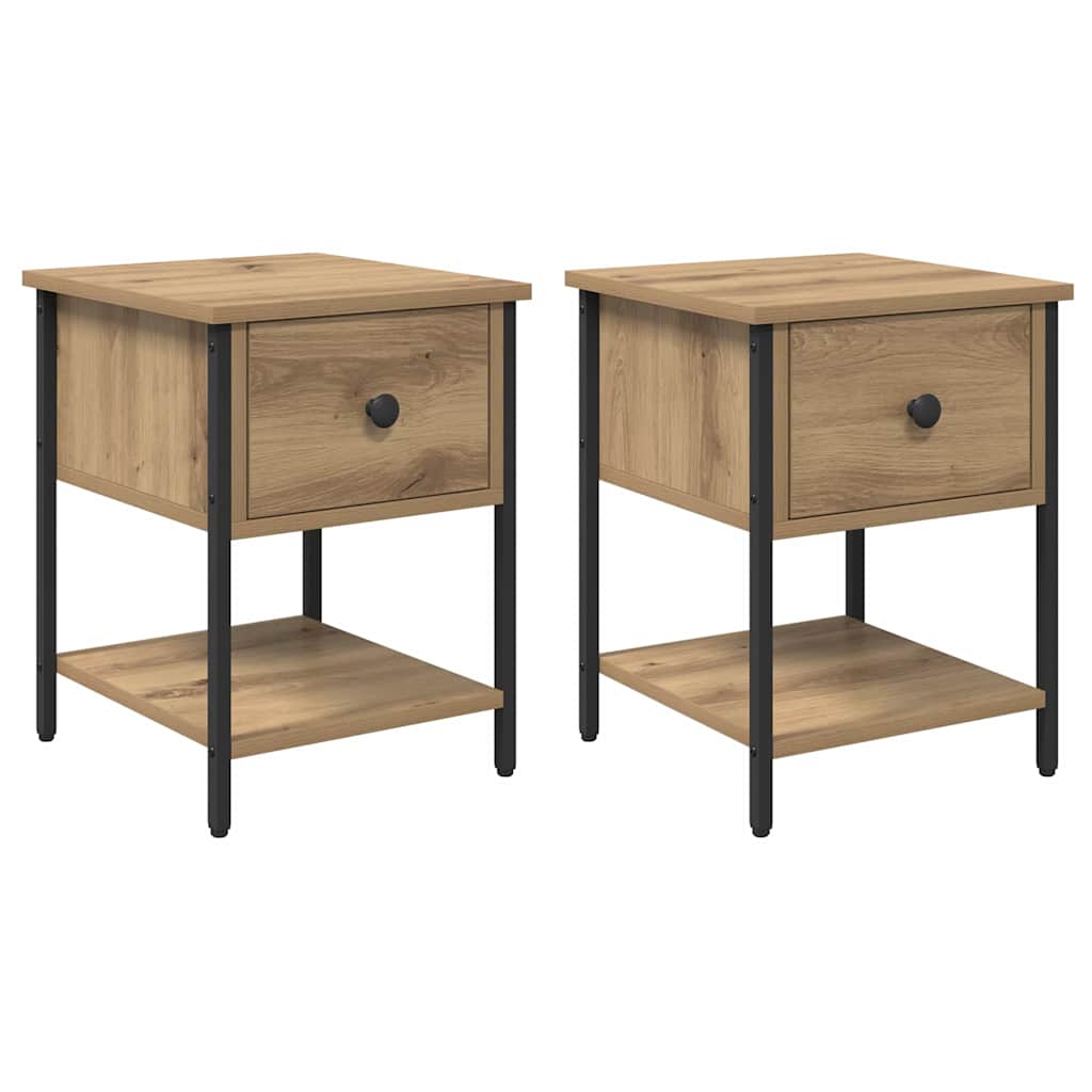 Nachtkastje 2 pcs artisanaal eikenkleurig 34 x 35,5 x 45 cm