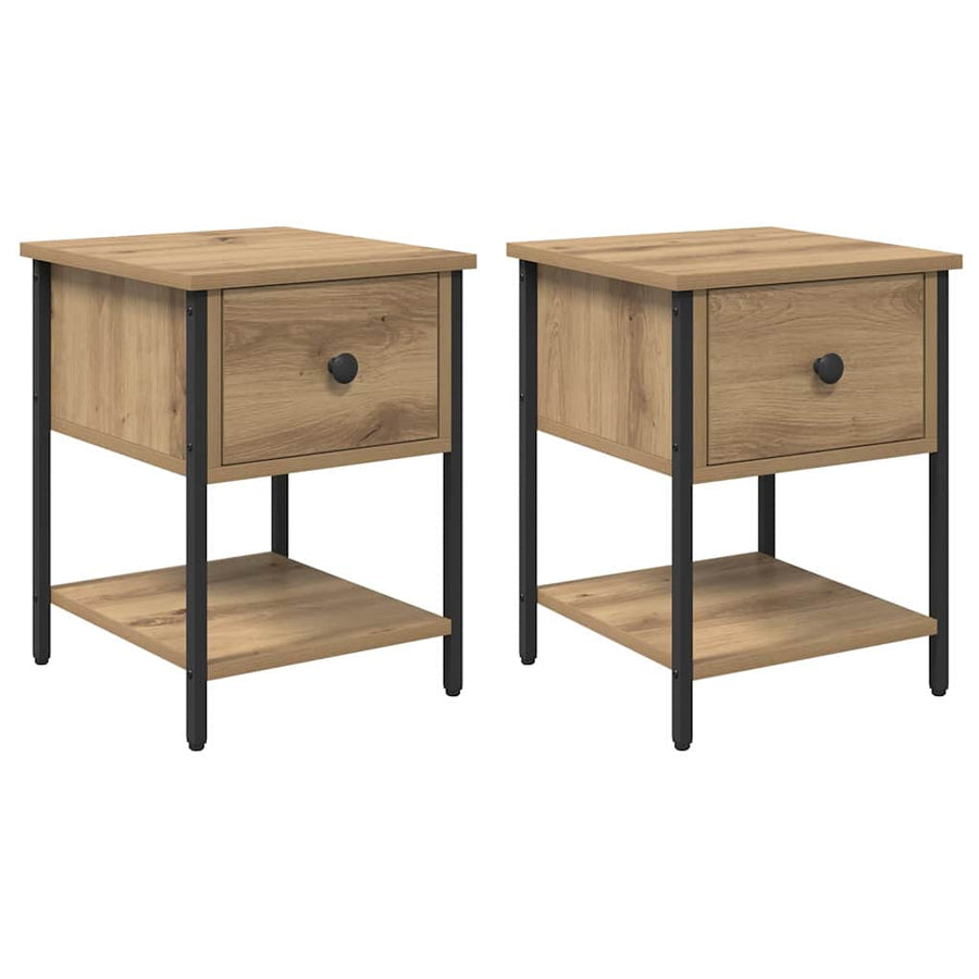 Nachtkastje 2 pcs artisanaal eikenkleurig 34 x 35,5 x 45 cm