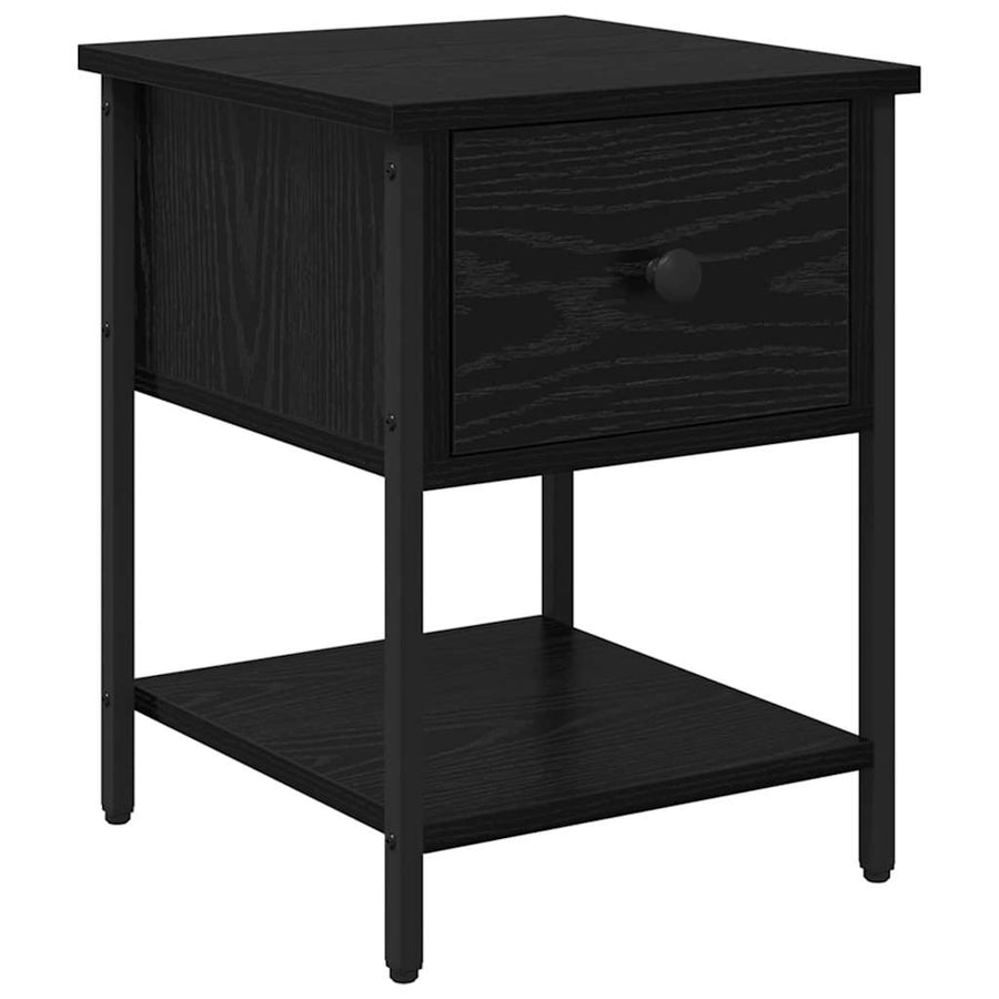 Nachtkastje 2 pcs Zwart eiken 34 x 35,5 x 45 cm Bewerkt hout