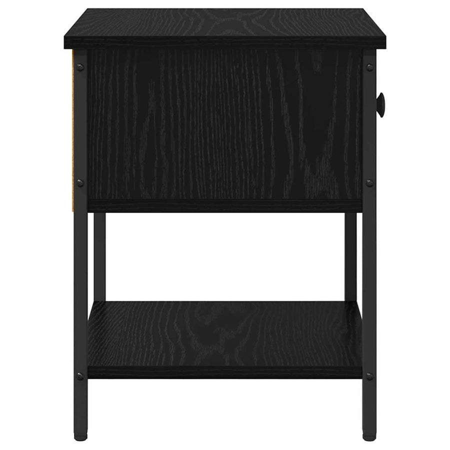 Nachtkastje 2 pcs Zwart eiken 34 x 35,5 x 45 cm Bewerkt hout