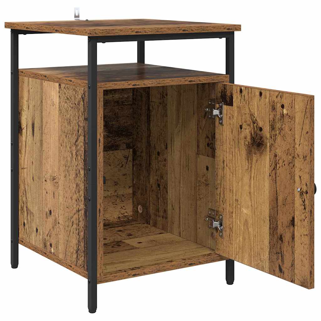 Nachtkastje Oud Hout 40 x 42 x 60cm Bewerkt hout