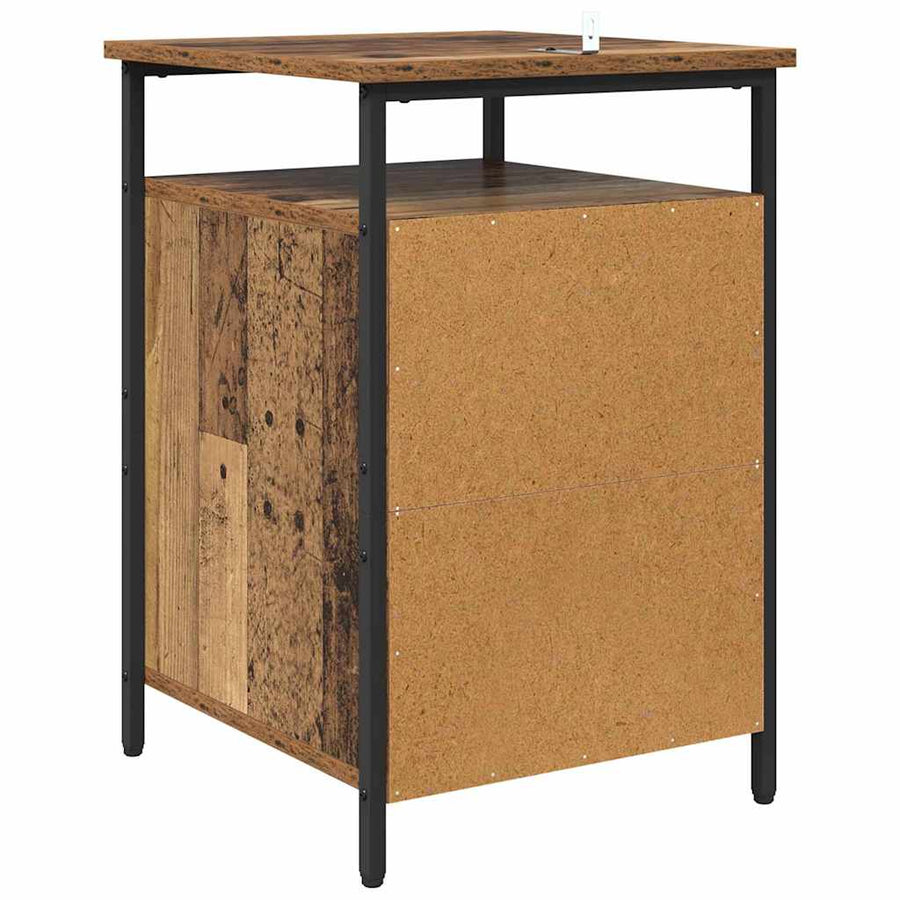 Nachtkastje 2 pcs Oudhout 40 x 42 x 60cm Bewerkt hout