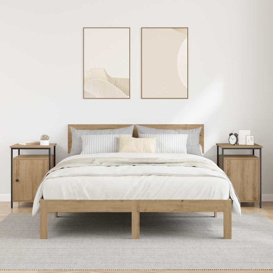 Nachtkastje 2 pcs Artisan Eiken 40 x 42 x 60cm Bewerkt hout