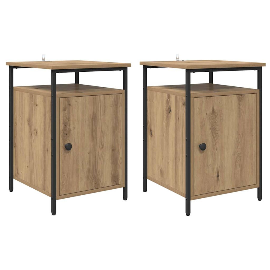 Nachtkastje 2 pcs Artisan Eiken 40 x 42 x 60cm Bewerkt hout