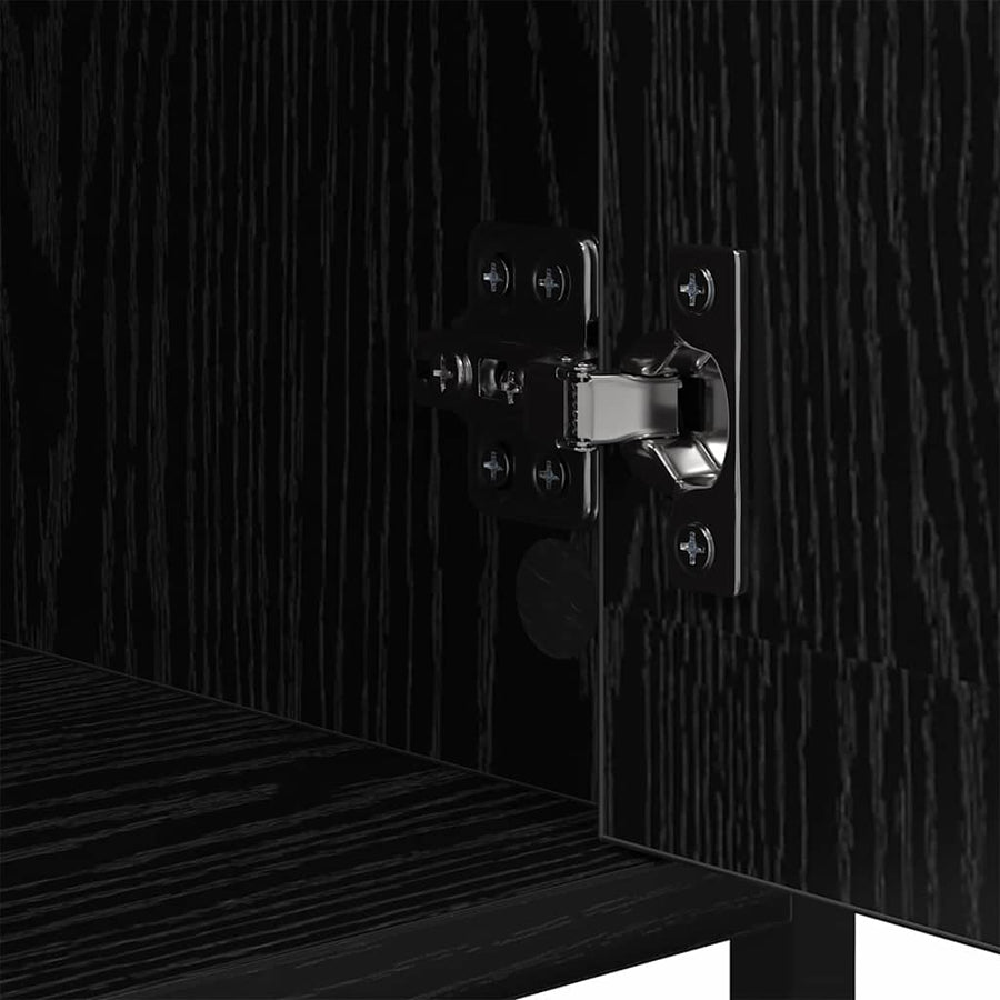Nachtkastje 2 pcs Zwart Eiken 40 x 42 x 60cm Bewerkt hout