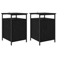 Nachtkastje 2 pcs Zwart Eiken 40 x 42 x 60cm Bewerkt hout