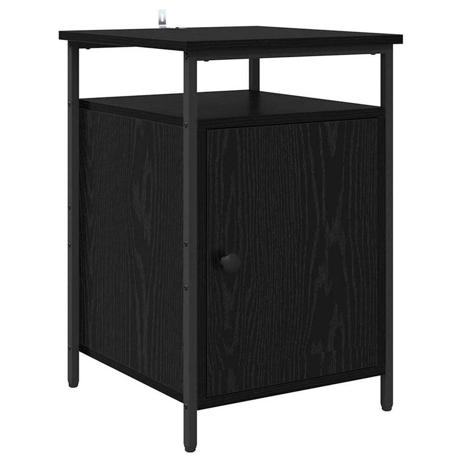 Nachtkastje 2 pcs Zwart Eiken 40 x 42 x 60cm Bewerkt hout