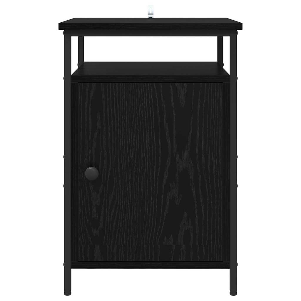 Nachtkastje 2 pcs Zwart Eiken 40 x 42 x 60cm Bewerkt hout