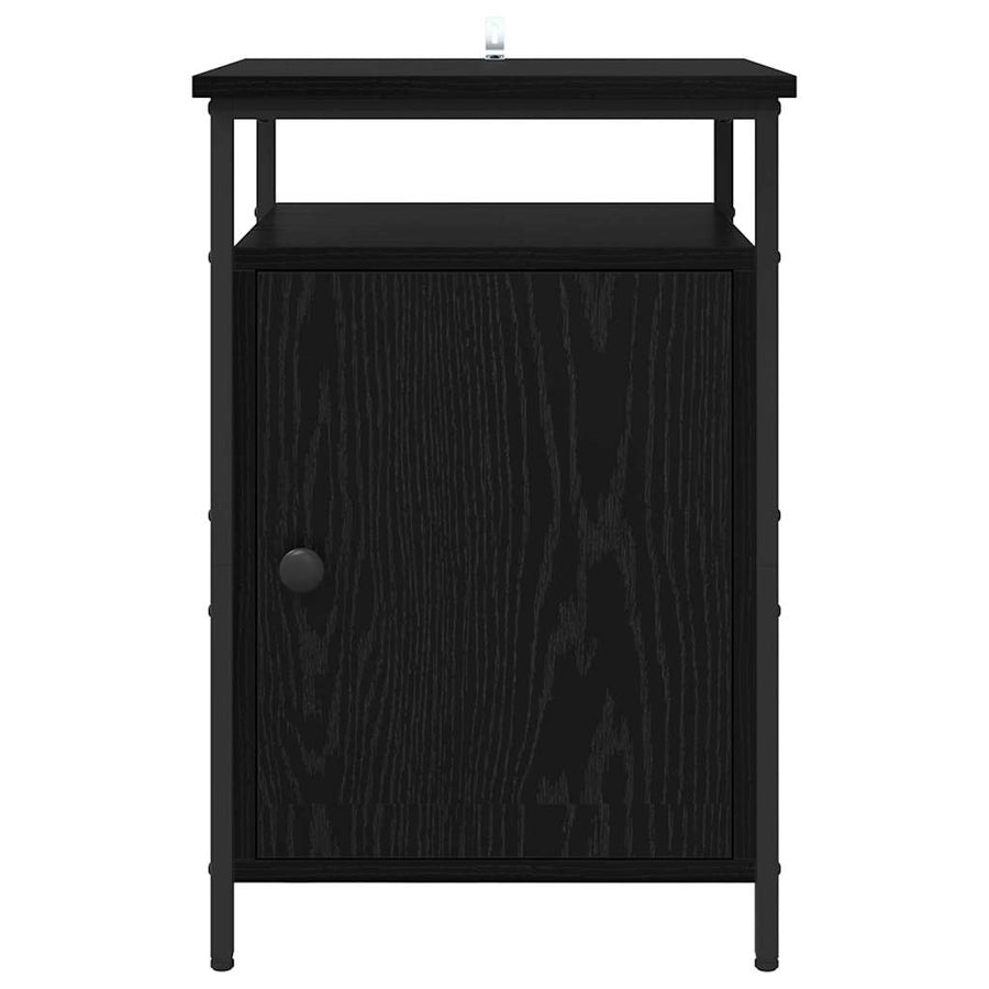 Nachtkastje 2 pcs Zwart Eiken 40 x 42 x 60cm Bewerkt hout