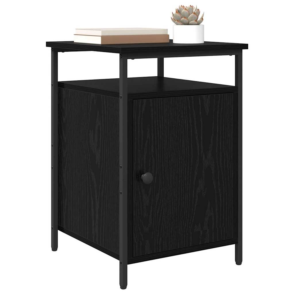 Nachtkastje 2 pcs Zwart Eiken 40 x 42 x 60cm Bewerkt hout