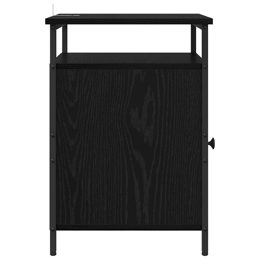 Nachtkastje 2 pcs Zwart Eiken 40 x 42 x 60cm Bewerkt hout
