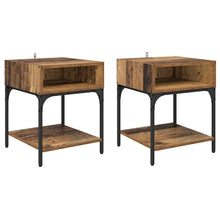 Nachtkastje 2 pcs Oudhout 40 x 40 x 50 cm Bewerkt hout