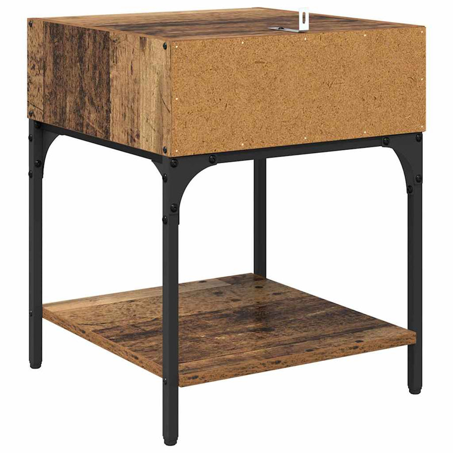 Nachtkastje 2 pcs Oudhout 40 x 40 x 50 cm Bewerkt hout