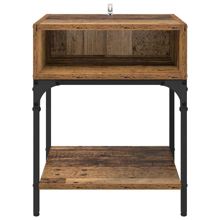 Nachtkastje 2 pcs Oudhout 40 x 40 x 50 cm Bewerkt hout
