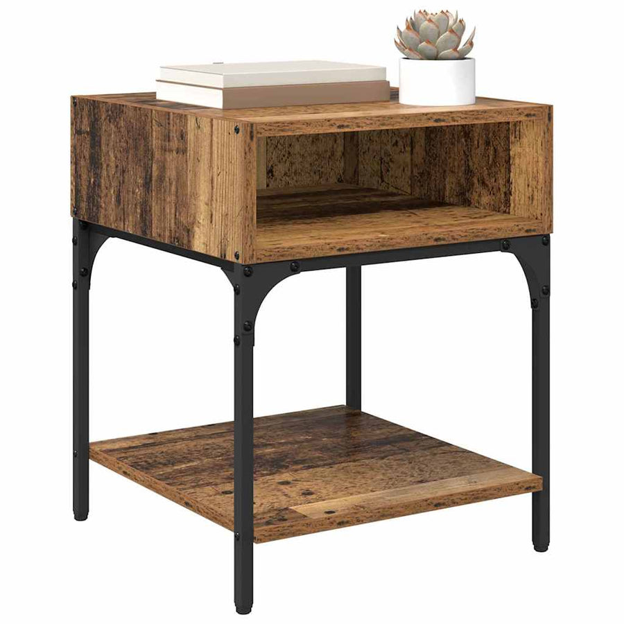 Nachtkastje 2 pcs Oudhout 40 x 40 x 50 cm Bewerkt hout