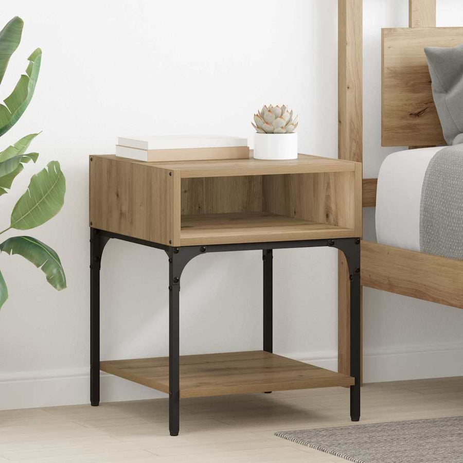Nachtkastje 2 pcs Artisan Eiken 40 x 40 x 50 cm Bewerkt hout