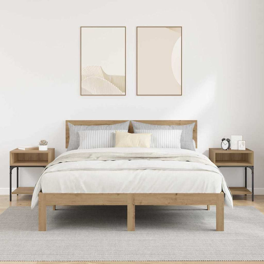 Nachtkastje 2 pcs Artisan Eiken 40 x 40 x 50 cm Bewerkt hout