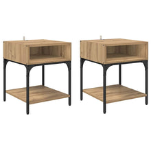 Nachtkastje 2 pcs Artisan Eiken 40 x 40 x 50 cm Bewerkt hout