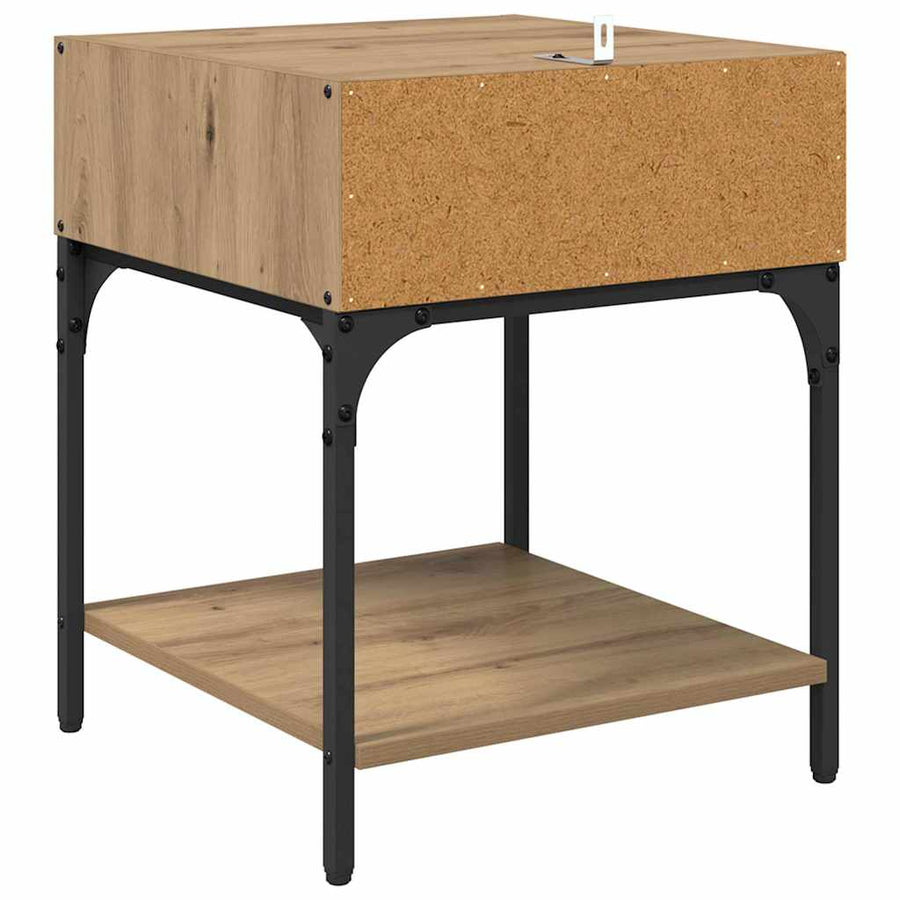 Nachtkastje 2 pcs Artisan Eiken 40 x 40 x 50 cm Bewerkt hout