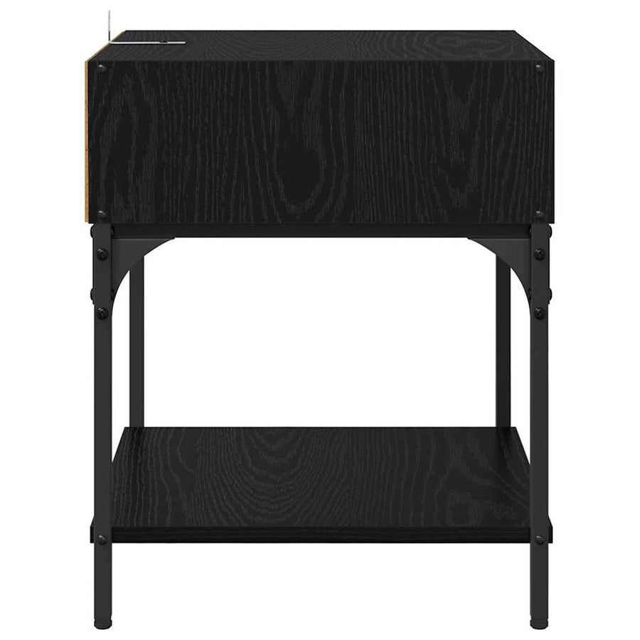 Nachtkastje 2 pcs Zwart Eiken 40 x 40 x 50 cm Bewerkt hout