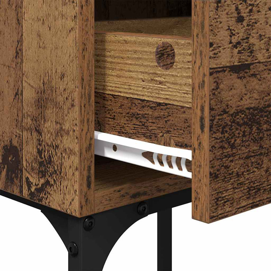 Nachtkastje met lade Oudhout 40 x 29 x 60 cm Bewerkt hout