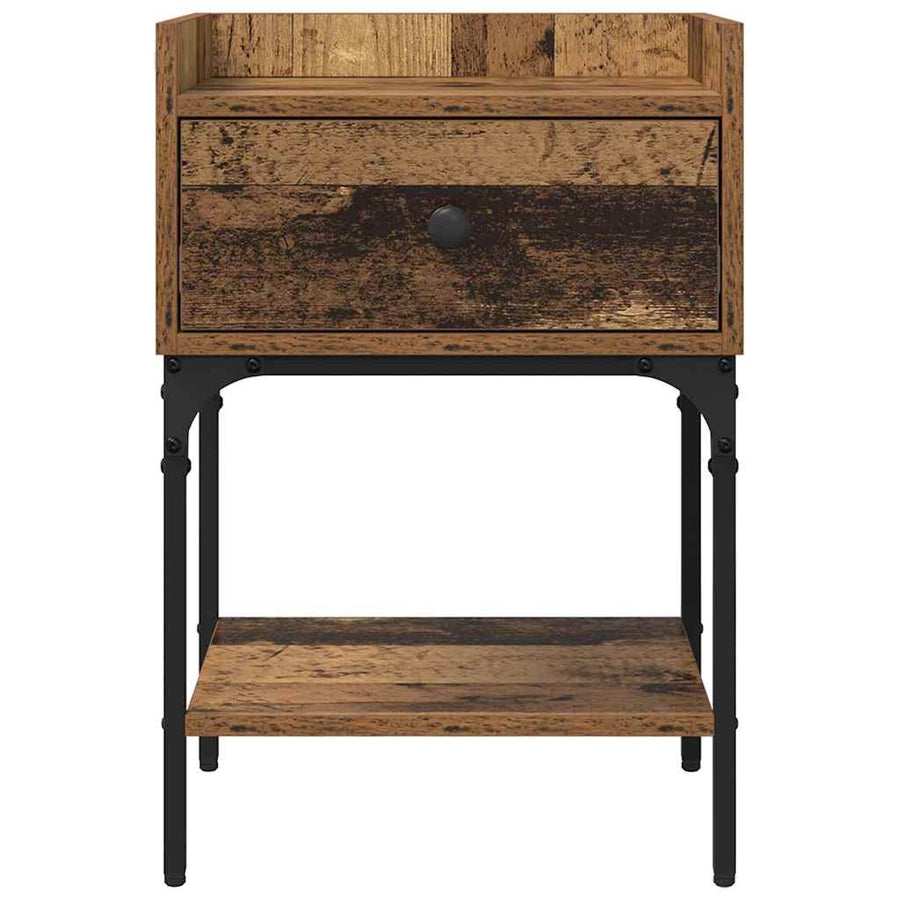 Nachtkastje met lade Oudhout 40 x 29 x 60 cm Bewerkt hout