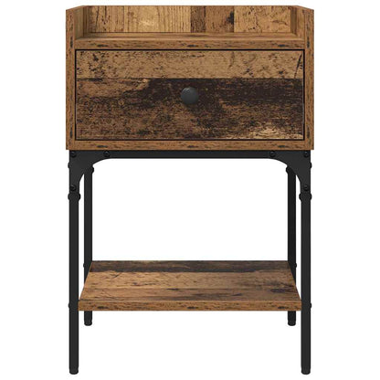 Nachtkastje met lade 2 pcs Oudhout 40 x 29 x 60 cm Bewerkt hout