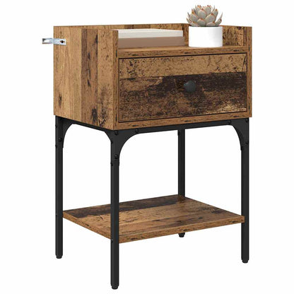 Nachtkastje met lade 2 pcs Oudhout 40 x 29 x 60 cm Bewerkt hout