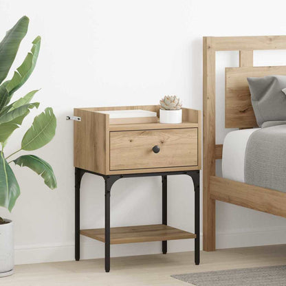 Nachtkastje met lade Artisan Eiken 40 x 29 x 60 cm Bewerkt hout