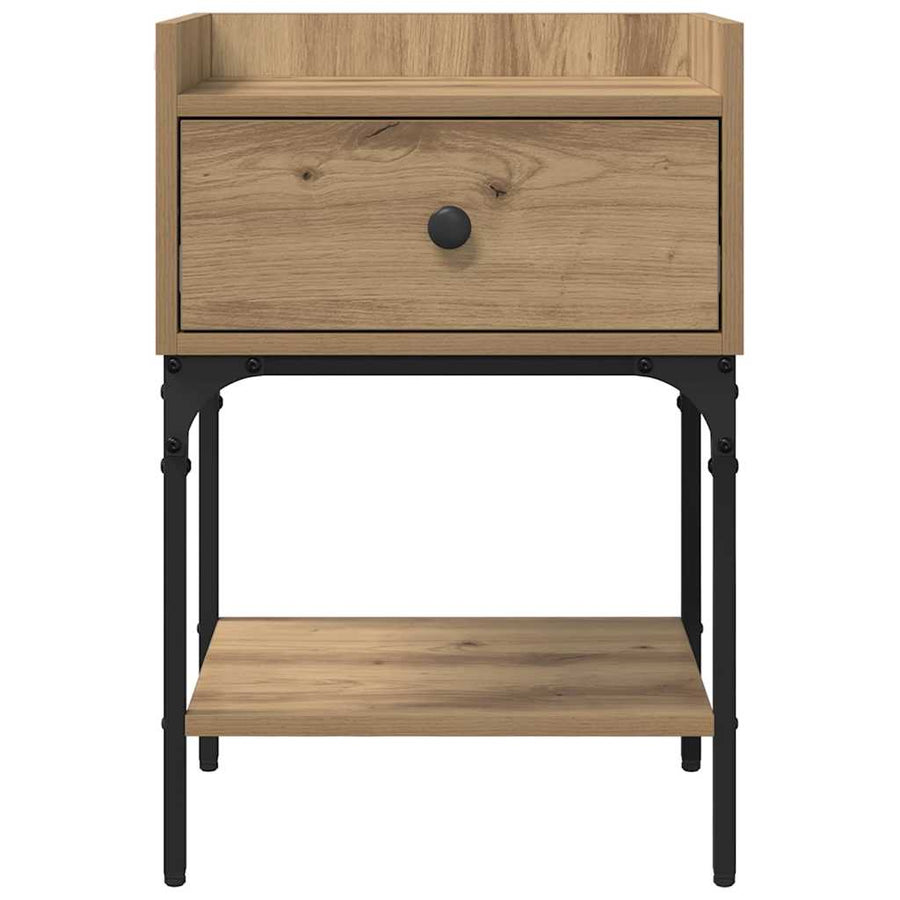 Nachtkastje met lade Artisan Eiken 40 x 29 x 60 cm Bewerkt hout