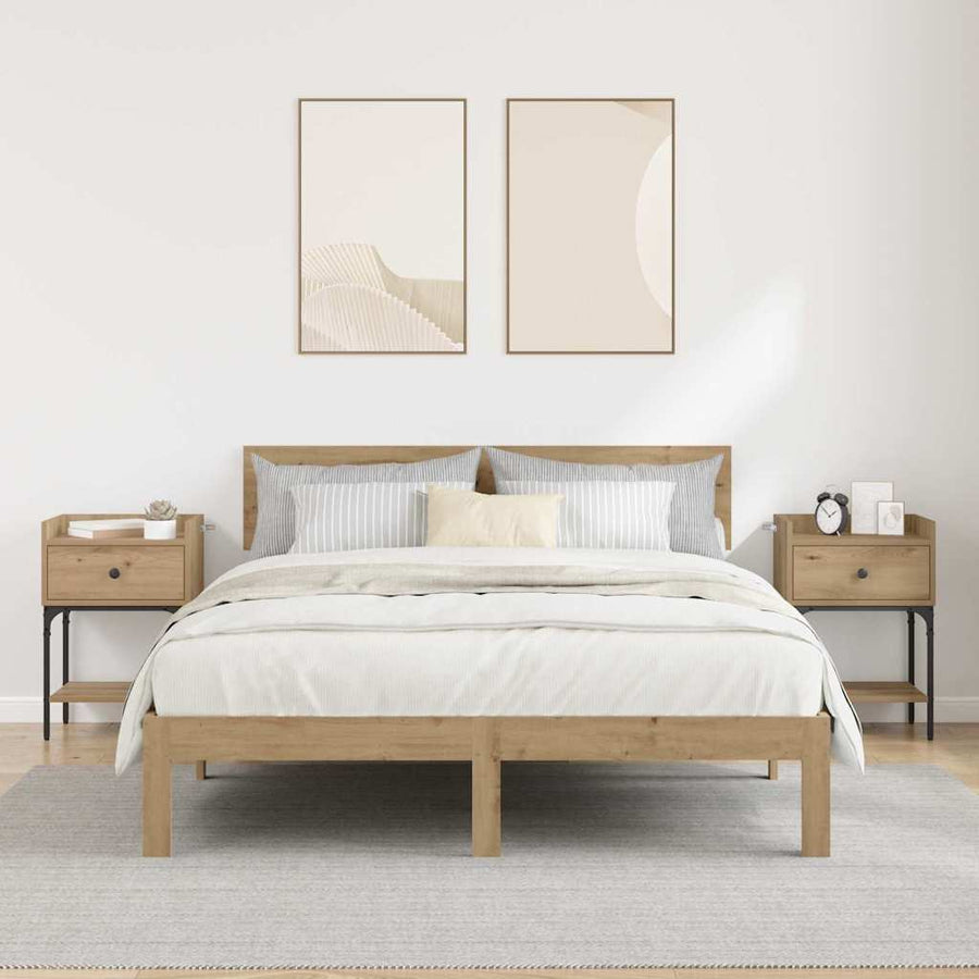 Nachtkastje 2 pcs Artisan Eiken 40 x 29 x 60 cm Bewerkt hout