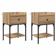 Nachtkastje 2 pcs Artisan Eiken 40 x 29 x 60 cm Bewerkt hout
