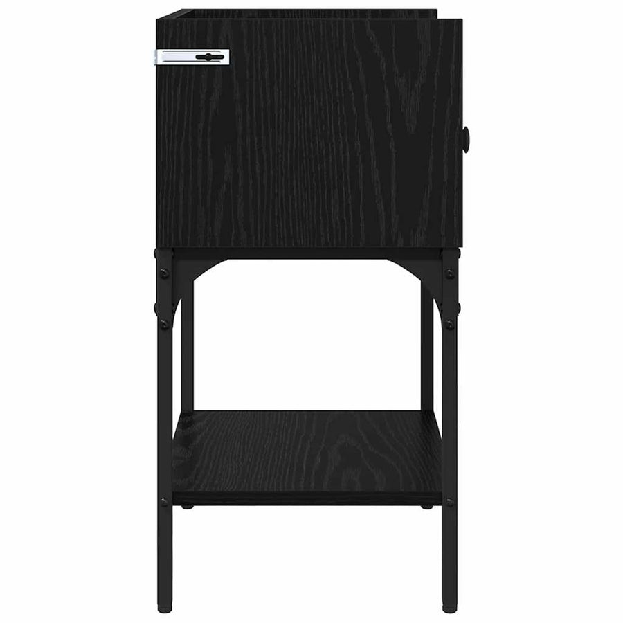 Nachtkastje 2 pcs Zwart Eiken 40 x 29 x 60 cm Bewerkt hout