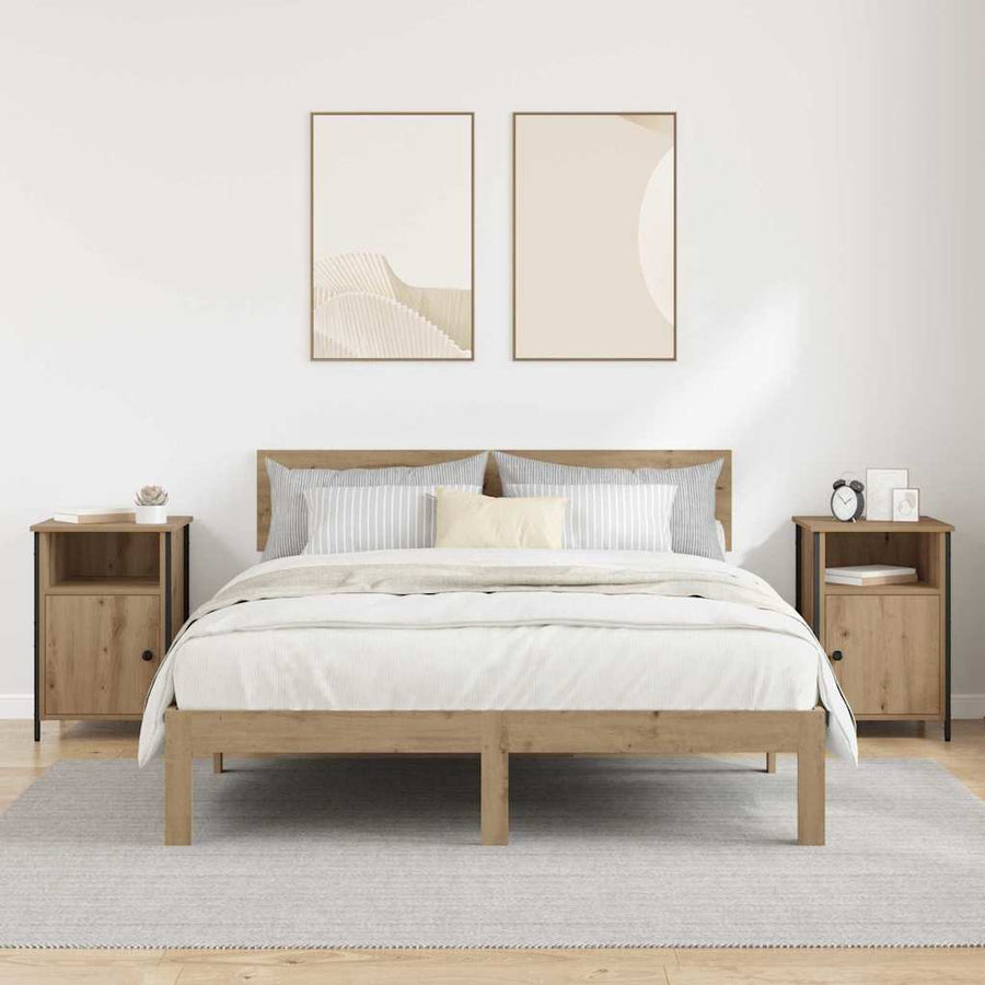 Nachtkastje 2 pcs Artisan Eiken 40 x 42 x 60 cm Bewerkt hout