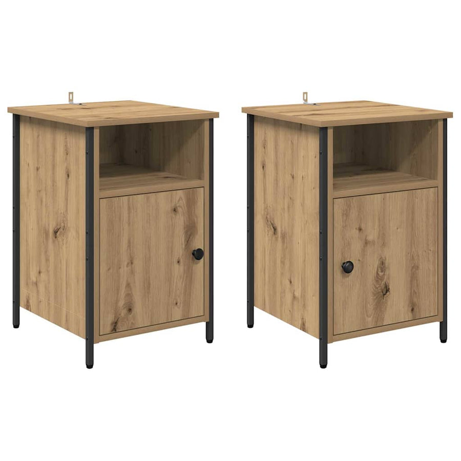 Nachtkastje 2 pcs Artisan Eiken 40 x 42 x 60 cm Bewerkt hout
