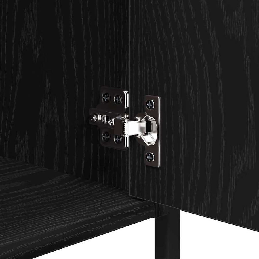 Nachtkastje 2 pcs Zwart Eiken 40 x 42 x 60 cm Bewerkt hout
