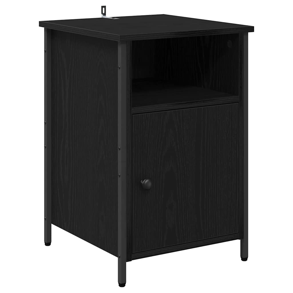 Nachtkastje 2 pcs Zwart Eiken 40 x 42 x 60 cm Bewerkt hout