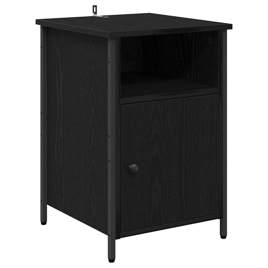 Nachtkastje 2 pcs Zwart Eiken 40 x 42 x 60 cm Bewerkt hout