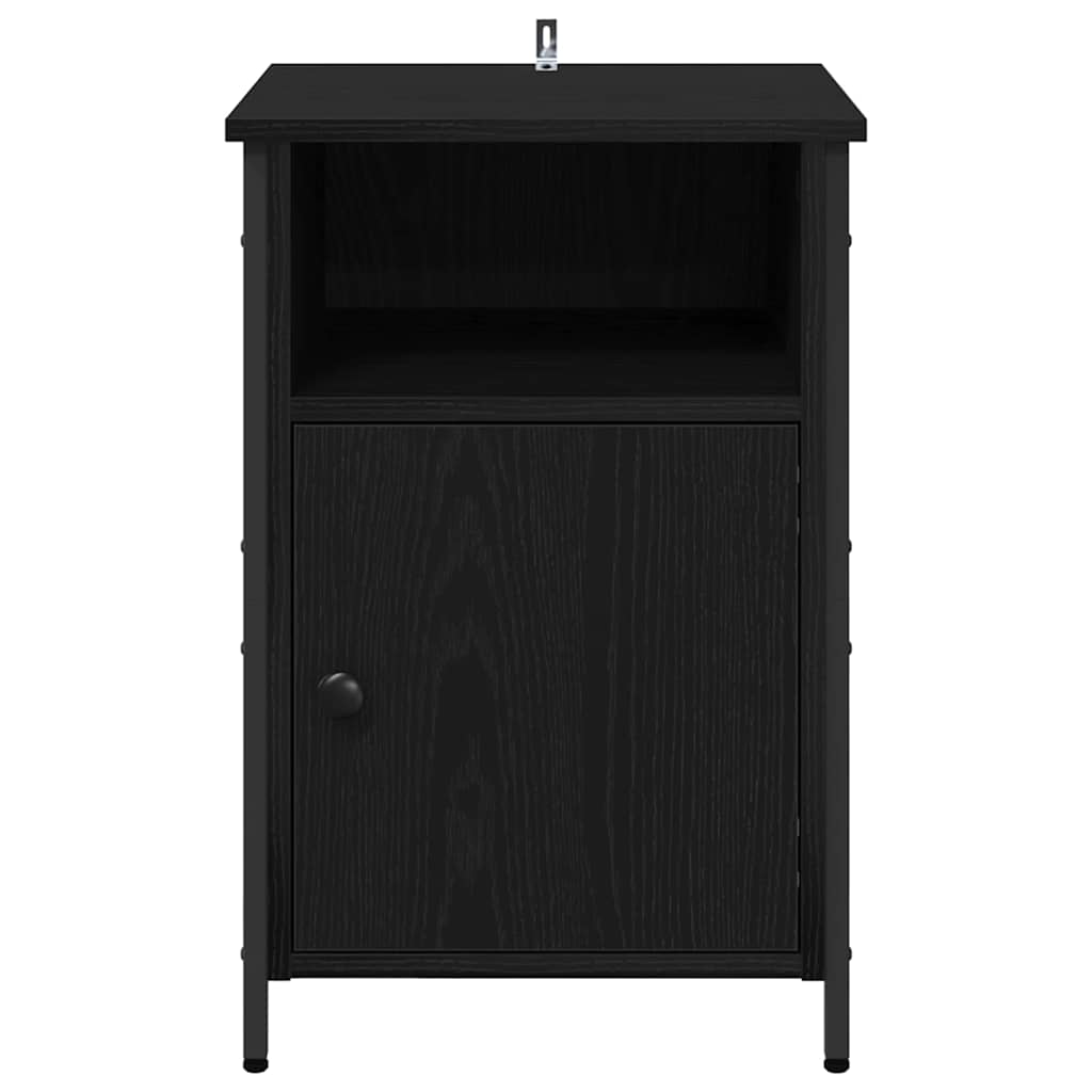Nachtkastje 2 pcs Zwart Eiken 40 x 42 x 60 cm Bewerkt hout