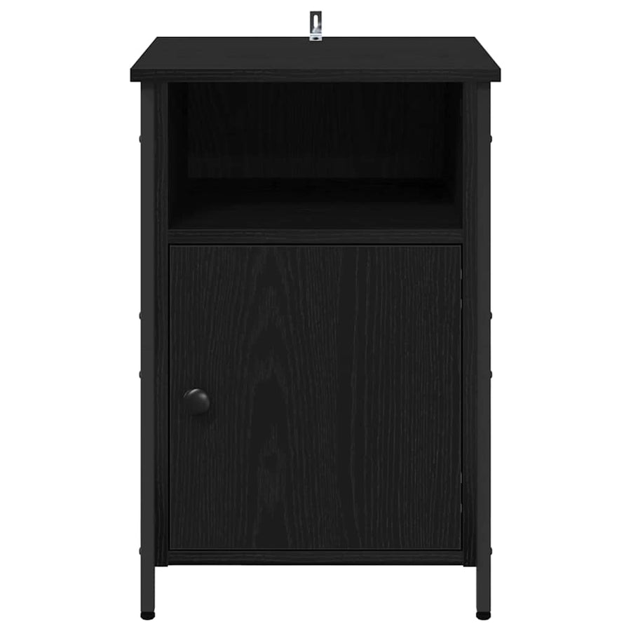 Nachtkastje 2 pcs Zwart Eiken 40 x 42 x 60 cm Bewerkt hout